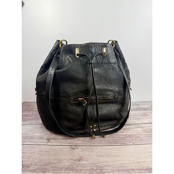 JEROME DREYFUSS ALAIN Bucket Black Large Leather Convertible Created in France - Picture 16 of 17